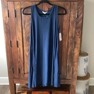 Time and True sleeveless A-line dress M Blue Tank